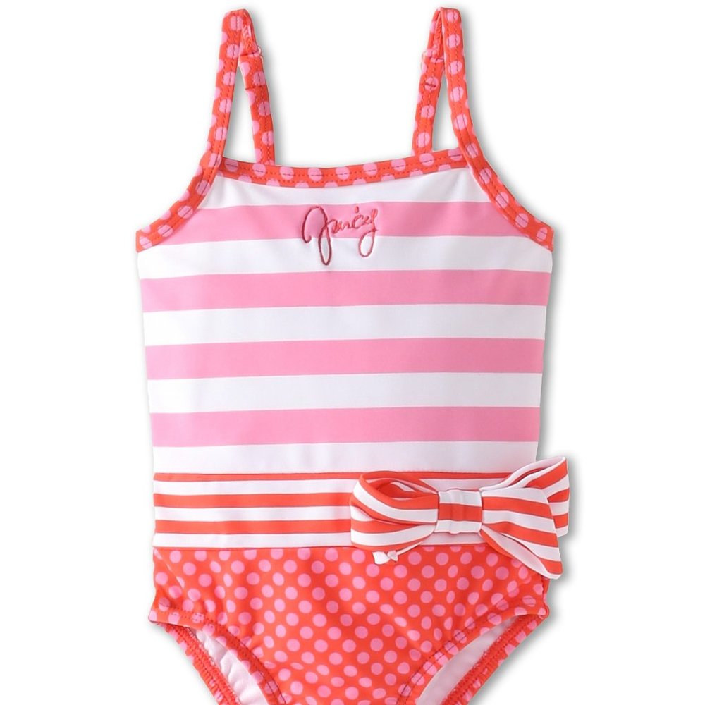 Juicy Couture Baby Infant Girl Size 3 - 6 Months Striped Swim Suit